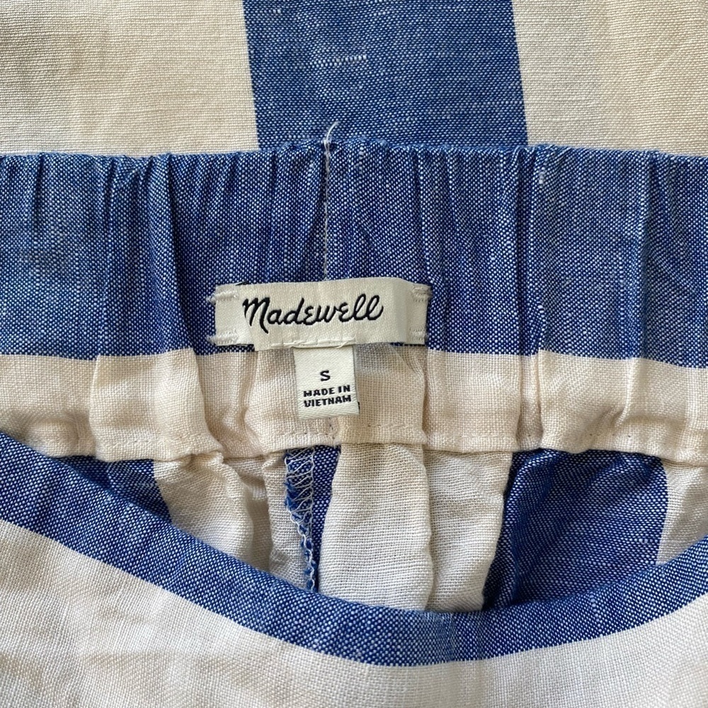Madewell Huston Pull-On Crop Pants Parrot Stripe size Small - Picture 5 of 6